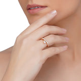 Dainty Rose Plated Zircon Wrap Ring