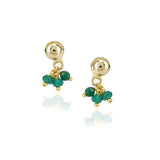 Gold Plated DOR Green Onyx Gold Bead Necklace Set