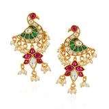 Chaitra Peacock Kundan Earrings