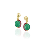 Gold Plated DOR Green Onyx Ruby Jade Gold Bead Necklace Set