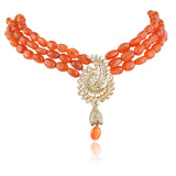 Gold Plated Celestial Carnelian Choker Set.