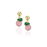 Gold Plated DOR Pink Onyx Carnelian Necklace Set