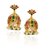Chaitra Kundan Padma Jhumki Earrings