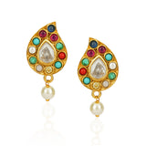 Chaitra Navrattan Kundan Ambi Stud Earrings