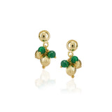 Gold Plated DOR Green Onyx Gold Bead Necklace Set