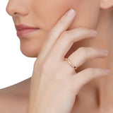 Dainty Rose Plated Zircon Slim Ring