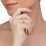Dainty Rose Plated Zircon Pave Tablet Ring