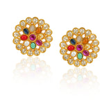 Chaitra Navrattan Kundan Stud Earrings