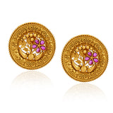 Chaitra Temple Ruby Stud Earrings