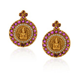 Chaitra Lakshmi Ruby Zircon Stud Earrings