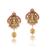 Gold Plated Sankranti Temple Ruby Necklace