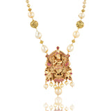 Gold Plated Sankranti Temple Krishna Necklace Set