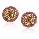 Chaitra Bird Ruby Jadau Stud Earrings