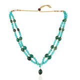 Gold Plated Tarana Turquoise Green Onyx String
