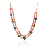 Gold Plated Tarana  Rose Quartz String