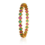 Chaitra Kundan Red Green Bangle each