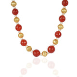 Gold Plated Tarana Carnelian Gold Bead String