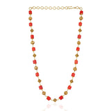 Gold Plated Tarana Coral Gold Bead String