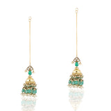 Gold Plated Sankranti Temple Green Onyx  Necklace Set