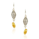 Silver Plated Tarana Yellow Quartz String