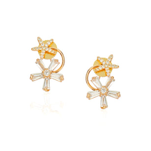 Forever Zircon Baguette Lobecuff Earrings