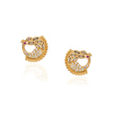 Forever Zircon Peacock Rose Plated Stud Earrings