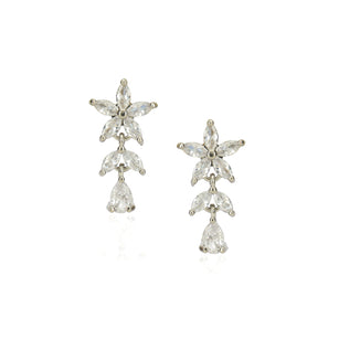 Forever Zircon Flower Silver Plated Earrings