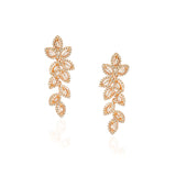 Forever Zircon Leaf  Rose Plated Earrings