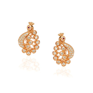 Forever Zircon Peacock Rose Plated Earrings1