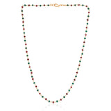 Gold Plated Tarana Ruby Green Onyx String