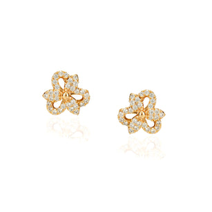 Forever Flower Zircon Rose Plated Stud Earrings
