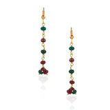 Gold Plated Tarana Ruby Green Onyx String