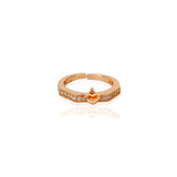 Forever Zircon Heart Charm Rose Gold Plated  Ring