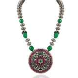 Silver Plated Pacchi Kundan Necklace Set