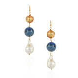 Gold Plated Tarana Lapis Baroque Pearl String