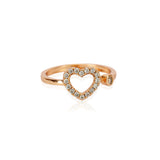 Forever Zircon Heart Frame Rose Gold Plated  Ring