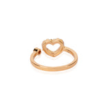 Forever Zircon Heart Frame Rose Gold Plated  Ring
