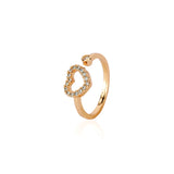 Forever Zircon Heart Frame Rose Gold Plated  Ring