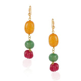 Gold Plated Tarana Ruby Carved Beads String