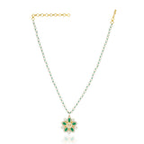 Grishma Gold Plated Zircon Pendant Set