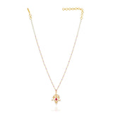 Grishma Gold Plated Zircon Ruby Necklace Set