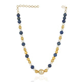 Gold Plated Tarana Blue Lapis Pearl String