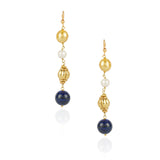 Gold Plated Tarana Blue Lapis Pearl String