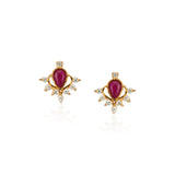 Grishma Gold Plated Zircon Ruby Necklace Set