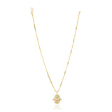Grishma Gold Plated Hamsa Pendant Chain