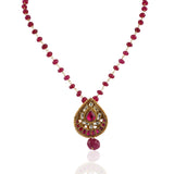 Gold Plated Pacchi Ruby Necklace Set