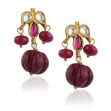 Gold Plated Pacchi Ruby Necklace Set