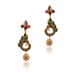 Gold Plated Pacchi Red Green Necklace Set