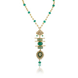 Gold Plated Pacchi Green Onyx Necklace Set