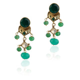 Gold Plated Pacchi Green Onyx Necklace Set